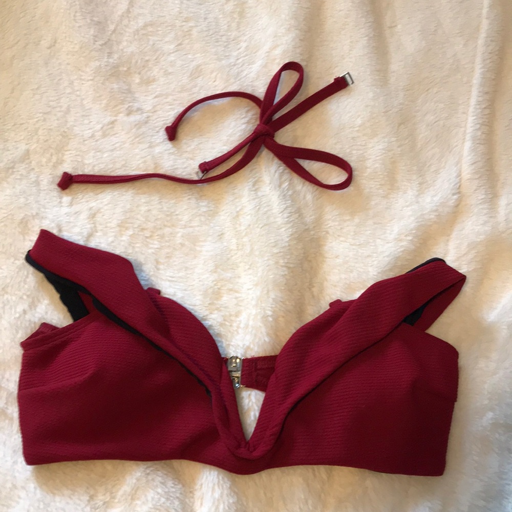 Burgundy bathing suit top